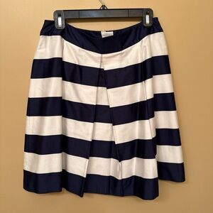 L.L. Bean Navy and White A-Line Skirt